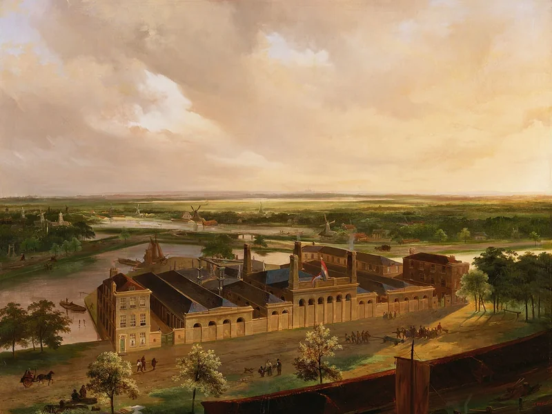 1811-Jacobus Pelgrom - La fabbrica del gas della Amsterdamsche Pijp - gaz Compagnie allo Schans